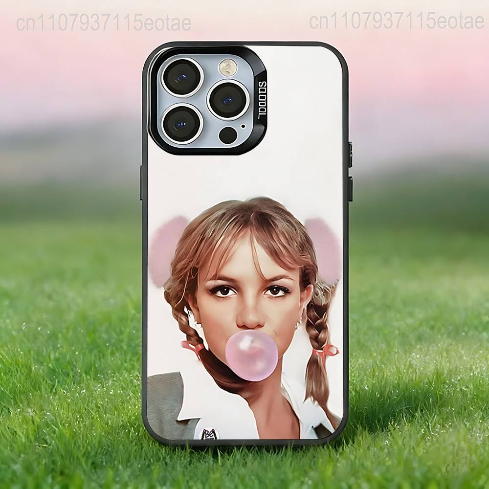 B-Britney SINGER S-Spears  Phone Case For iPhone 17,16,15,14,13,12,11,Pro,Max,Plus,E,Air,Mini Black Tpu IMD Cover iPhone15plus