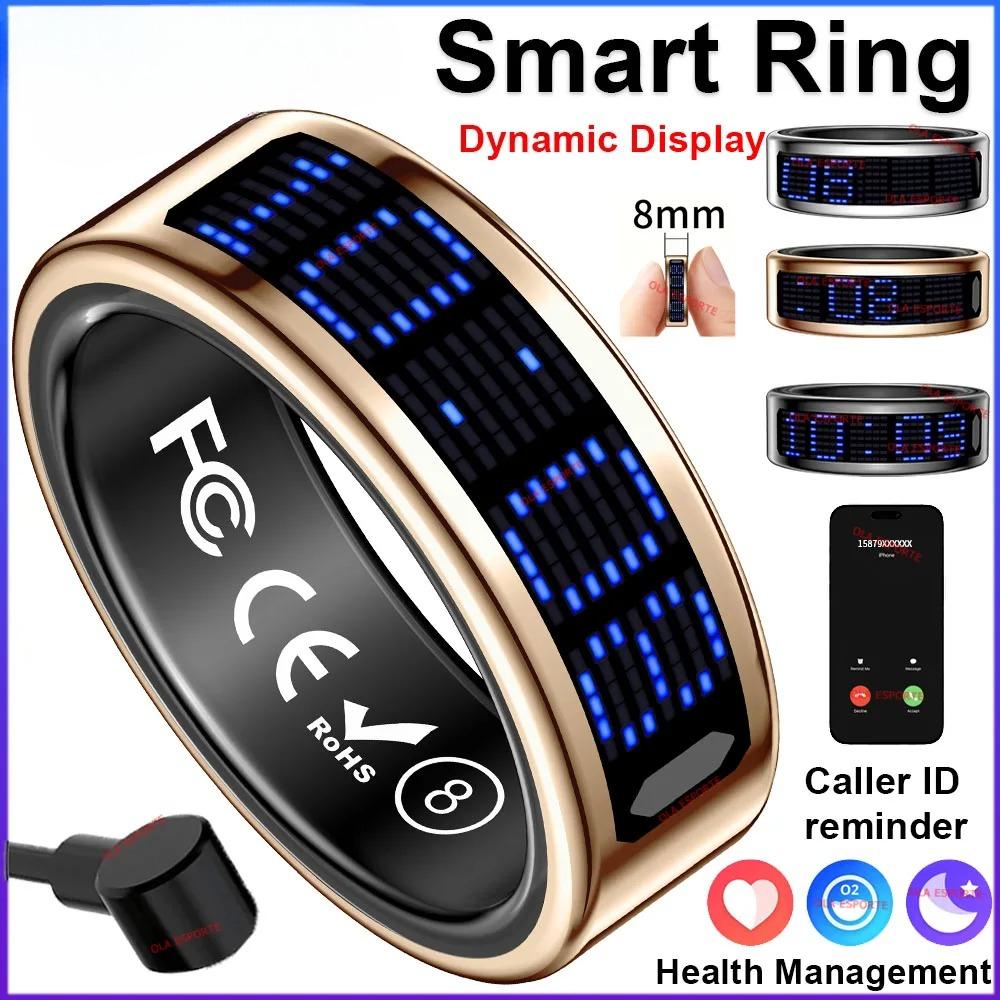New Ultra-thin Lightweight Smart Ring Multi-functional Display Heart Rate Health Caller ID Reminder Motion Detection Waterproof