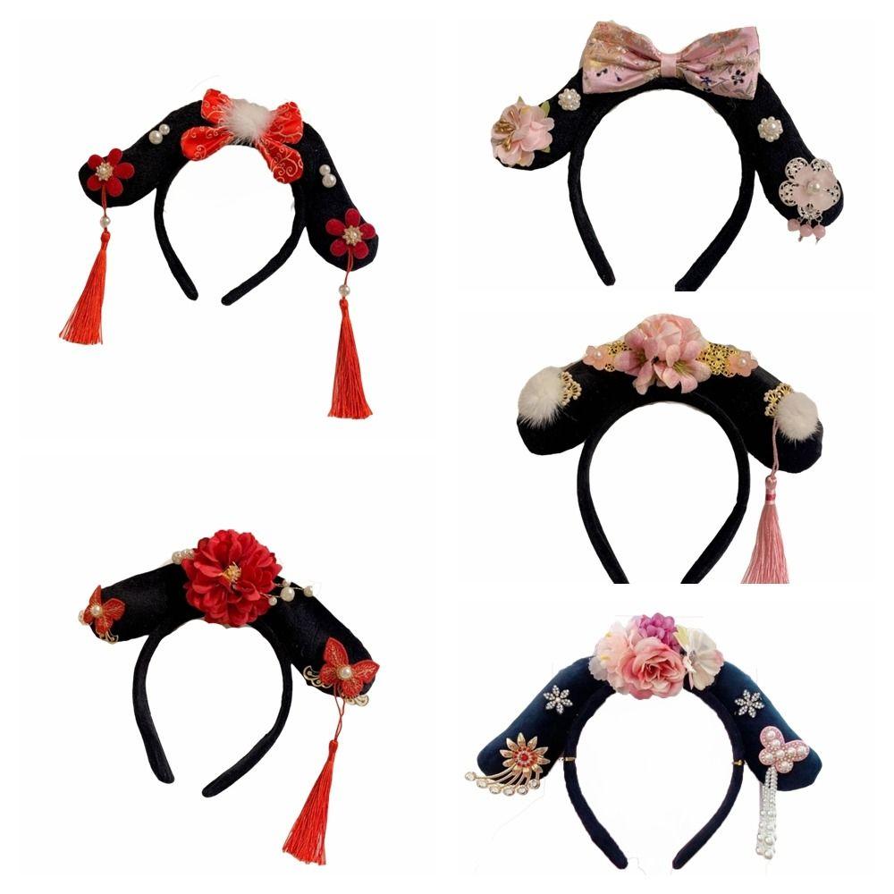 Flower Hanfu Headband Pearl Ancient Style Hair Hoop Classical Chinese Style Headwear  Princess