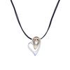New matte hollow geometric love long pendant women's simple and advanced sense diamond-encrusted heart-shaped versatile necklace