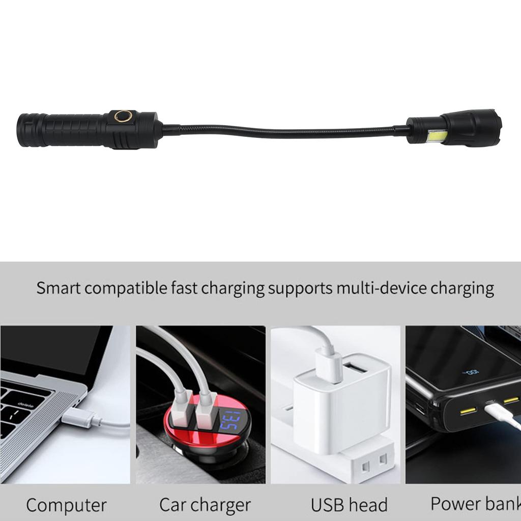 LED Work 1000LM Magnetic Flexible LED Flashlight with COB Side Light for Outdoor Use Light,