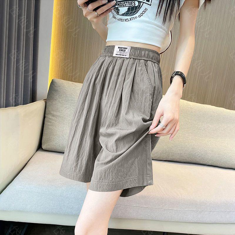 Women s Ice Silk Shorts & Capri Set - Summer Loose Wide-Leg Yamamoto Style S (80-95 jin)