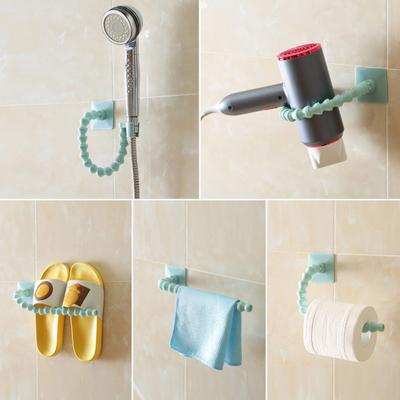 Duschkopfhalter, selbstklebender Handtuchhalter, Badezimmer-Organizer, kein Bohren erforderlich, Kleiderbügel für Badekugeln, Badezimmer-Aufbewahrungszubehör