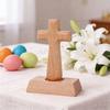 Yousheng Standing Wooden Crucifix Statue Tabletop Religious Figurine Spiritual Christian Gift for Church Home Office Table Decor
