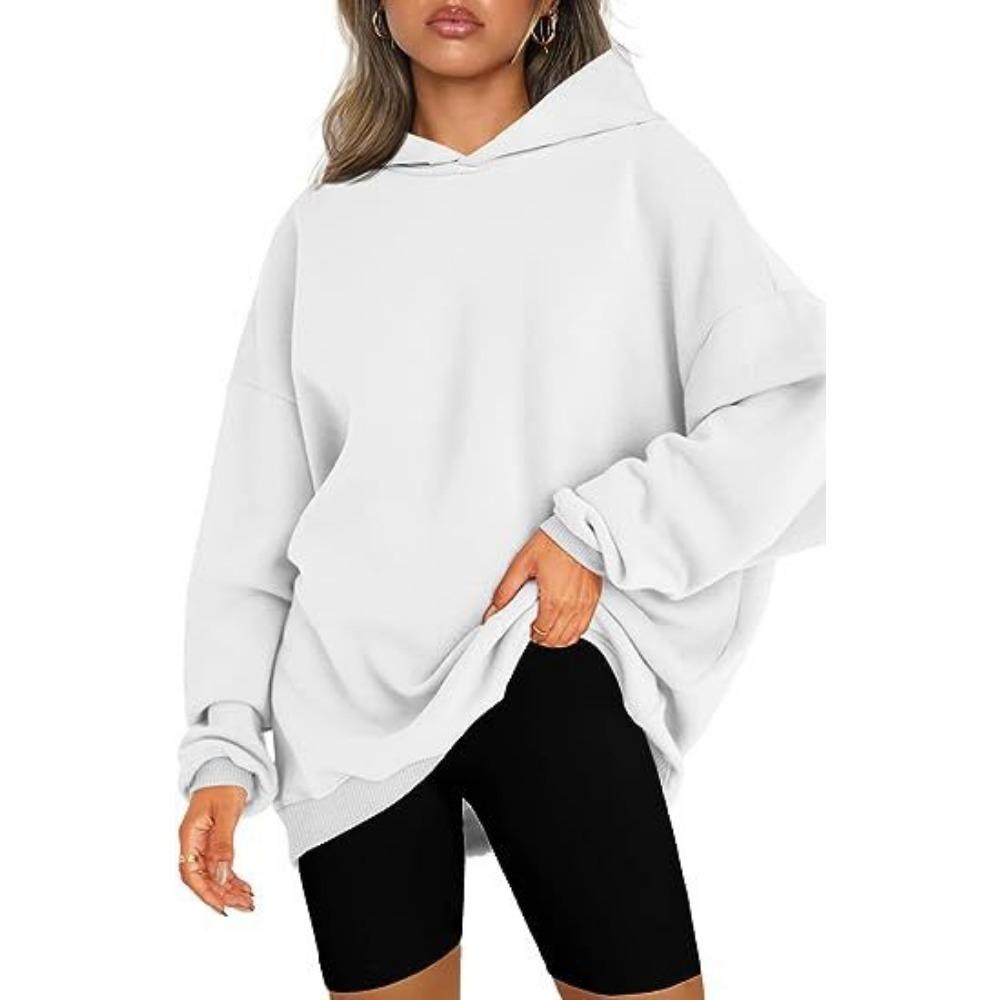 HNXC Damen-Kapuzenpullover und Sweatshirts mit modischem, lässigem, einfarbigem Druck und langen Ärmeln
