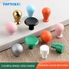 Colourful Ceramics Small Round Knob Closet Door Drawer Handles Kids Single Hole Cabinet Pulls Orange Green Pink Red Blue White