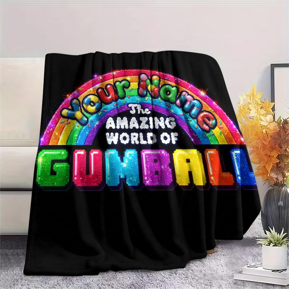 1PC Cartoon Characters Collage Custom Name Patterned Flannel Blanket Suitable For All Seasons For Home Decor Warmth And Comfort Gifts Holiday Present