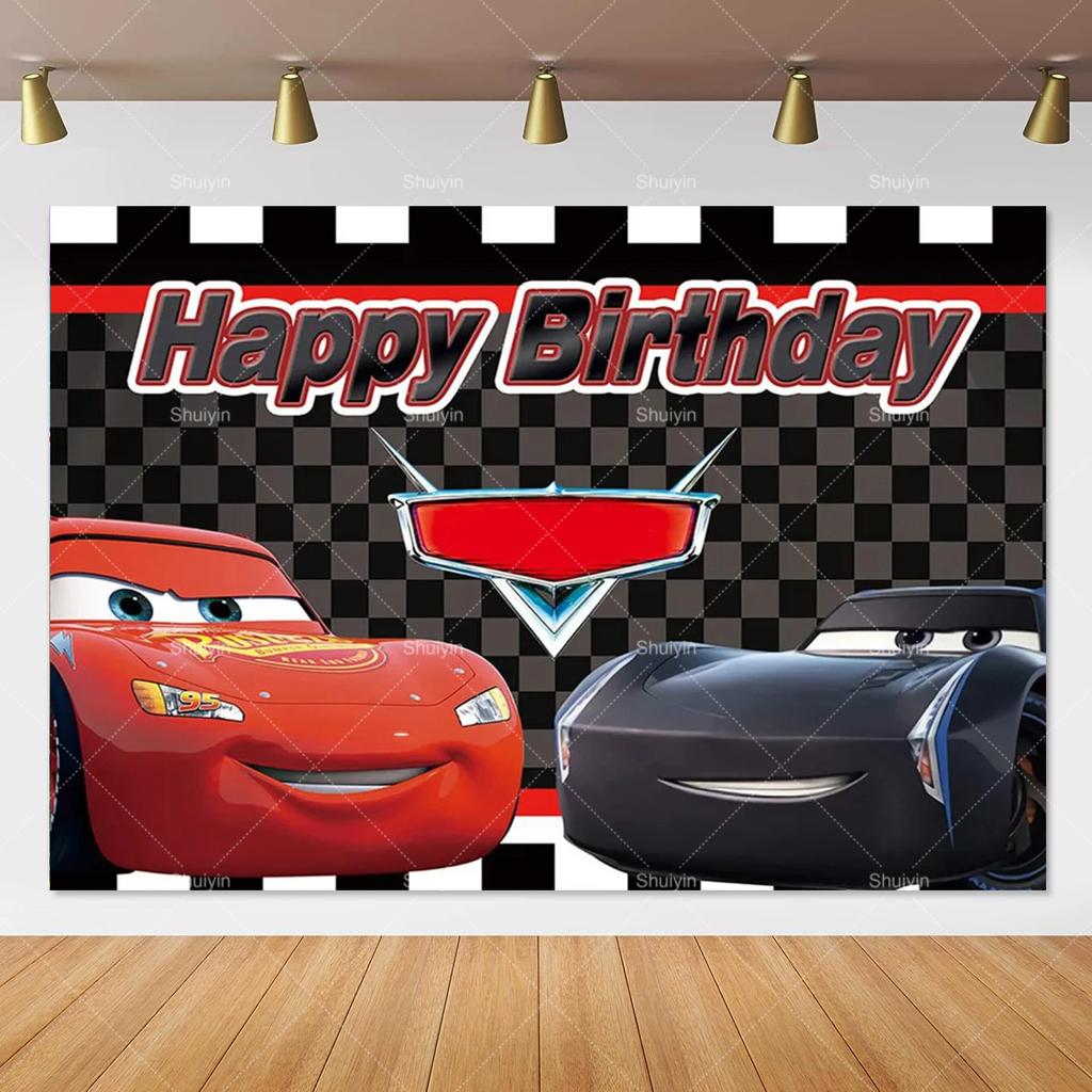 Disney Pixar Cars Lightning Mcqueen photo background for birthday party, studio photo background for kids, babies and baby welcome parties, AS41