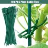 100pcs Adjustable Plant Cable Ties Reusable Cable Ties for Garden Tree Climbing Support Plant Vine Tomato Stem Clip
