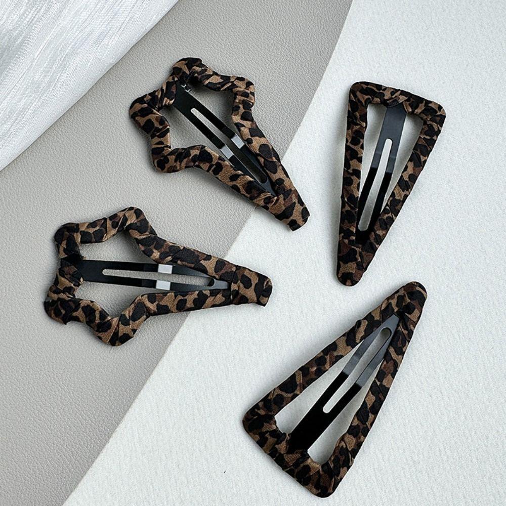 Water Drop Hair Clip Leopard Print Barrette Vintage Hairpin  Headwear