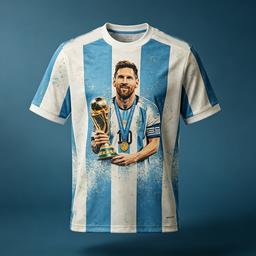 Summer Hot Selling Messi Fashion Football Superstar 3D Printed Commemorative T-Shirt Outdoor Breathable Quick-Drying Jersey
