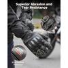 Motorcycle riding gloves for men and women, genuine leather with black color, CE-certified with ESA cushioning, Kevlar and carb