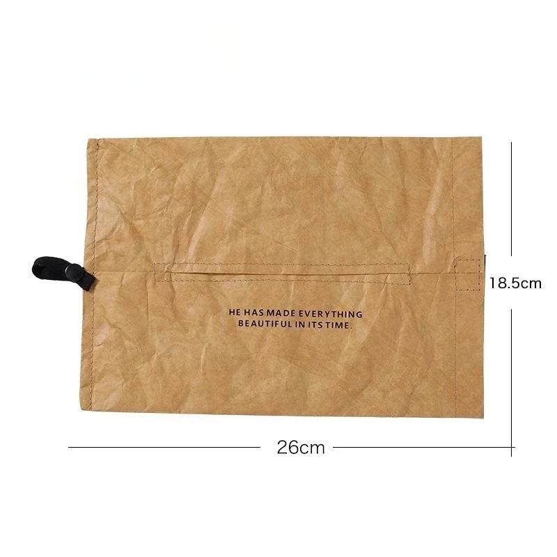 Papiertuch-Set Stoff Taschentuchbox Tasche Staubdicht Wasserdicht Tragbar für Auto Zuhause Büro Innenraum Taschentuchbox Abnehmbares Taschentuch