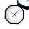 KATOMOKU Muku Clock 7 Octagonal Black km-60BKRC8 Wall Clock with Continuous Second Hand Movement, 30.0cm (Radio-Controlled Clock)
