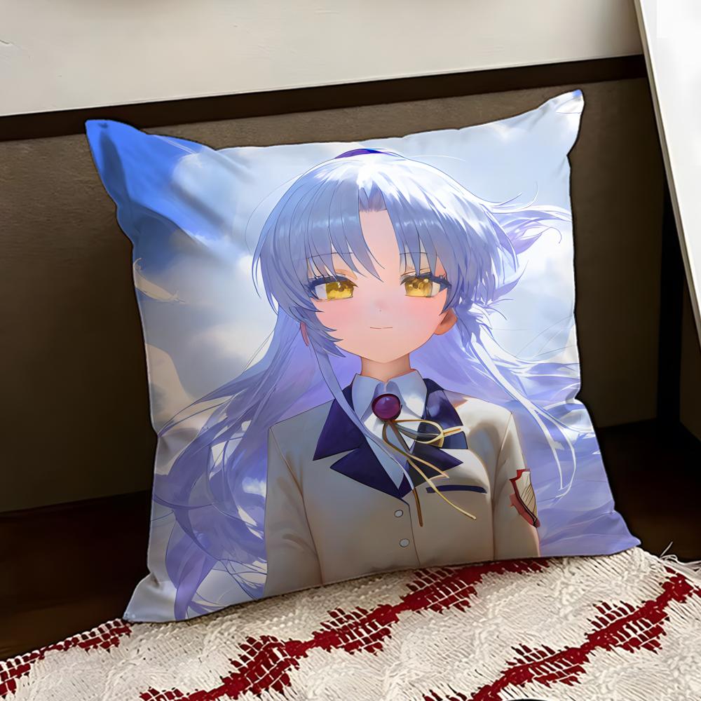 AAngel BBeats Anime Cushion Cover Reversible Soft Durable Pillow Cover Home  Car MultiScene Use for Daily Comfort