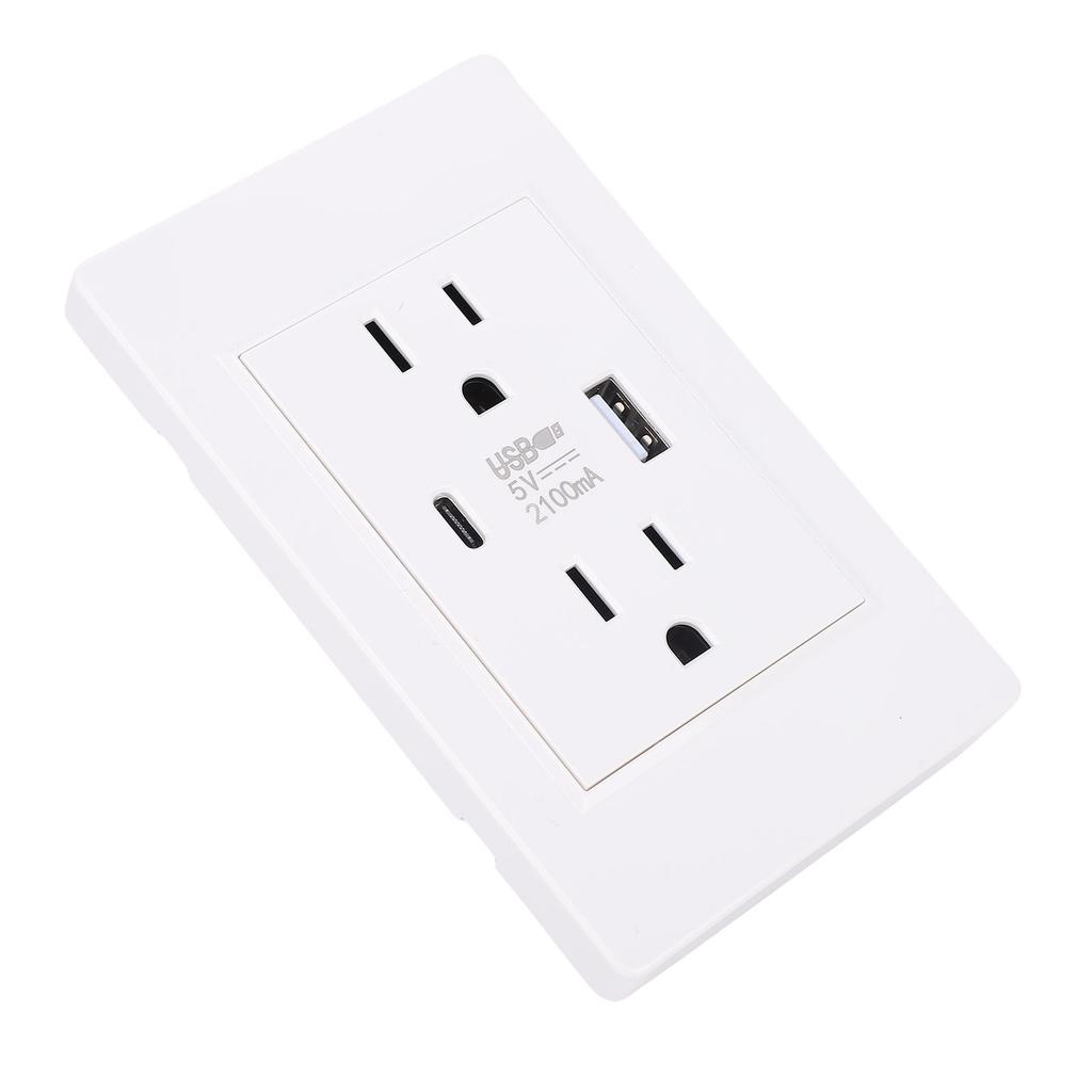 Wall Outlet with USB and Type C Port 15A PC Flame Retardant Electrical Wall Receptacle Outlet for Home