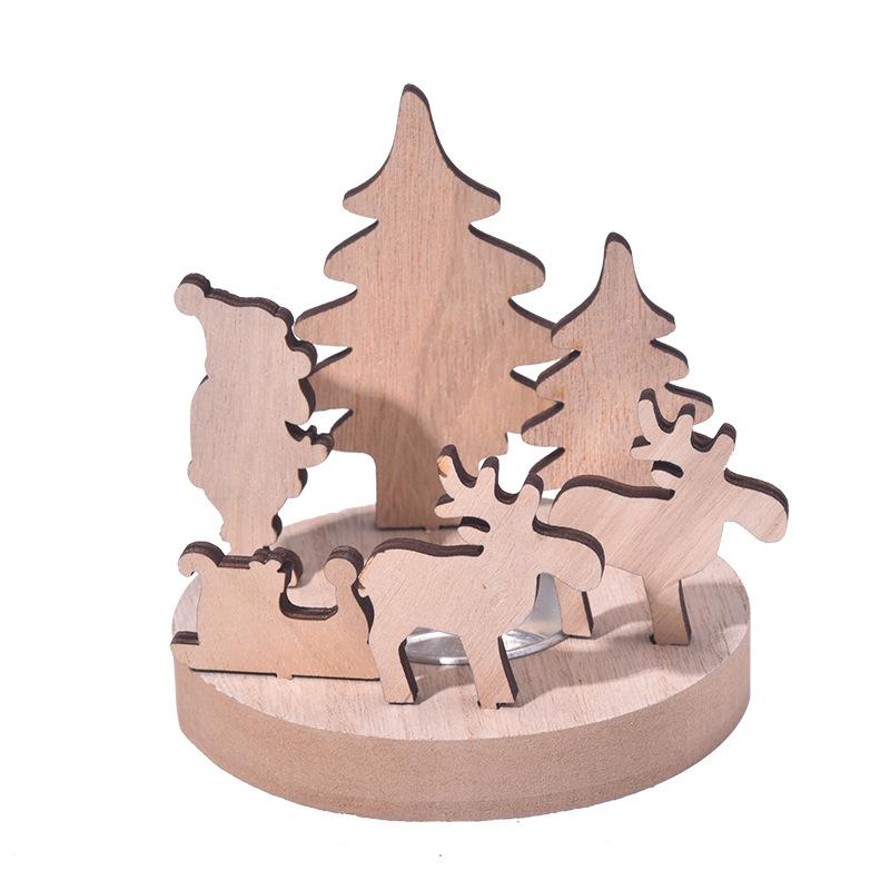 New Christmas Products, Christmas Decorations, Wooden, Candle Holders, Desktop Ornaments, Santa Claus, Holiday Supplies