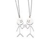 Alloy Little Man Pendant - European & American Cross-border Anime Layered Necklace for Women: High-end Niche Personality & Couple Style