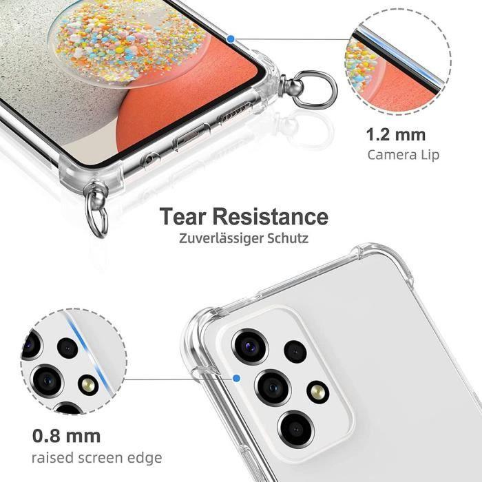 Coque - Samsung - M52 5G - Souple - Transparente - AntiChoc avec Chaîne Violet