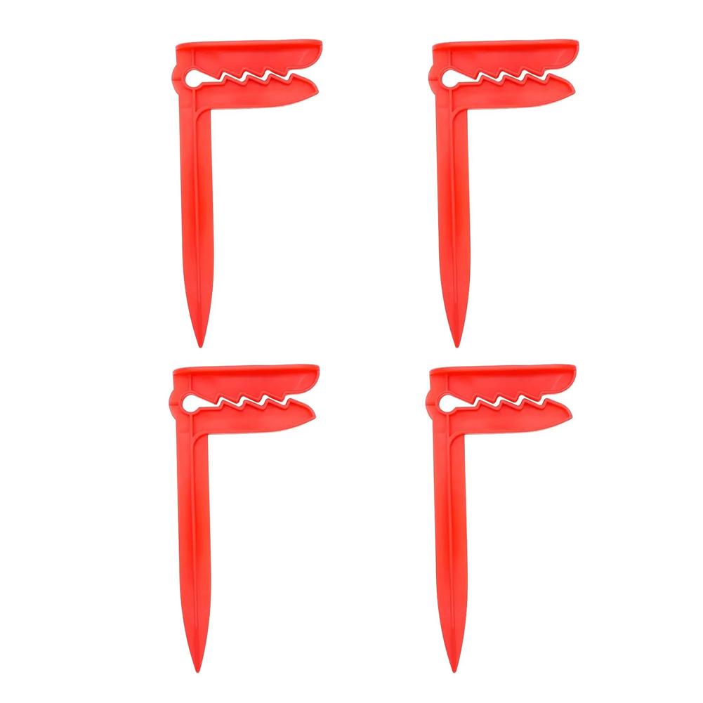 

4Pcs/Set Outdoor Mat Anchor Stakes Clamps Picnic Blanket Holders Plastic Beach Towel Sand Hooks Beach Accessories for Vacation красный