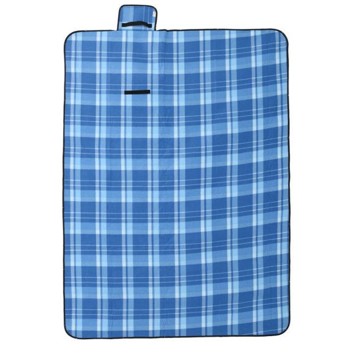 Foldable Blue Plaid Picnic Blanket 200x150 Cm