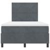 LED Box Spring Bed with Headboard Dark Grey 120 X 190 Cm Velvet
