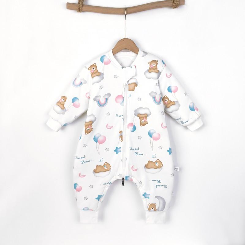 Cotton Warm Sleeping Bag Toddlers Winter 5-10C Thick Padded Footed Sleepwear 80-130cm Anti-Kick Belly Protection