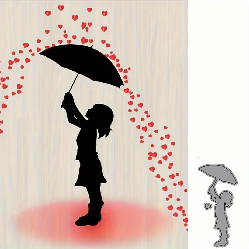 2Pcs/Set Little Girls Dies Cuts For Card Making, Hearts Cutting Dies, Stars Metal Die Cutting Mold, Scrapbooking Dies, DIY Etched Embossing Stencil
