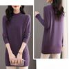 Half Turtleneck Sweater Dress for Women Solid Color Long-sleeved Mid-length Knitted Sweater Autumn and Winter Casual Loose Pullover