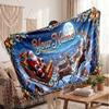 Weihnachts-Bettdecke mit individuellem Namen, Flanell, warm, gemütlich, Überwurf, Heimdekoration, Weihnachtsgeschenk