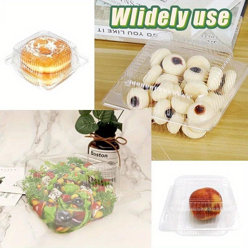100PCS  Transparent Food Packaging Box Disposable Plastic Boxes Fruit Cake Dessert Storage Container Take Out Box Party Favors