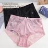 Big Size Lady Sexy Lace Hollow Bow Without Mark Pack Hip Lift Hip High Waist Triangle Briefs