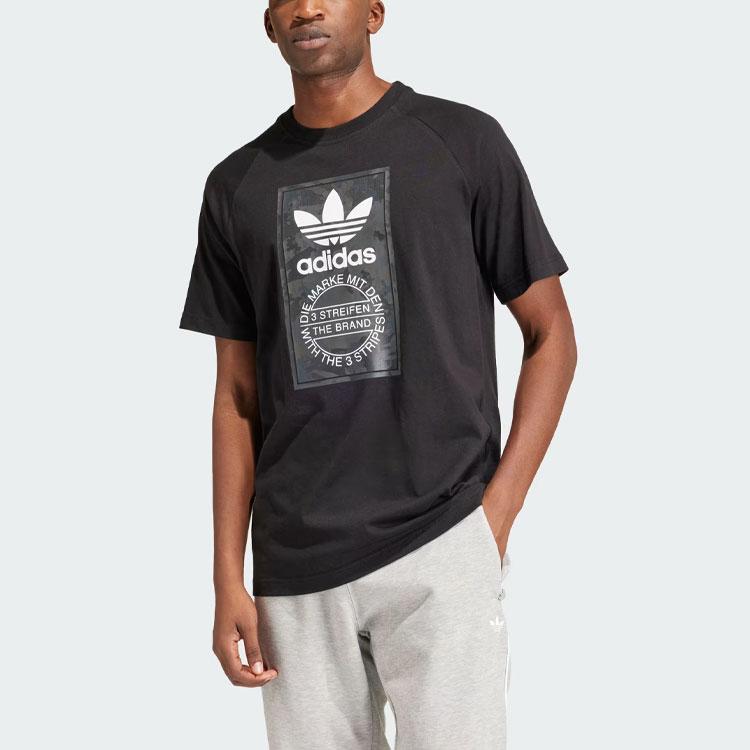 Adidas Camo Tongue Tee Black Men Streetwear IS0236