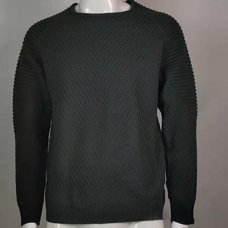 Pull en Tricot pour Homme, Coupe Ajustée à Manches Longues et Col Rond, Haut d'Automne Hiver Style Européen pour Homme, Tricot Décontracté
