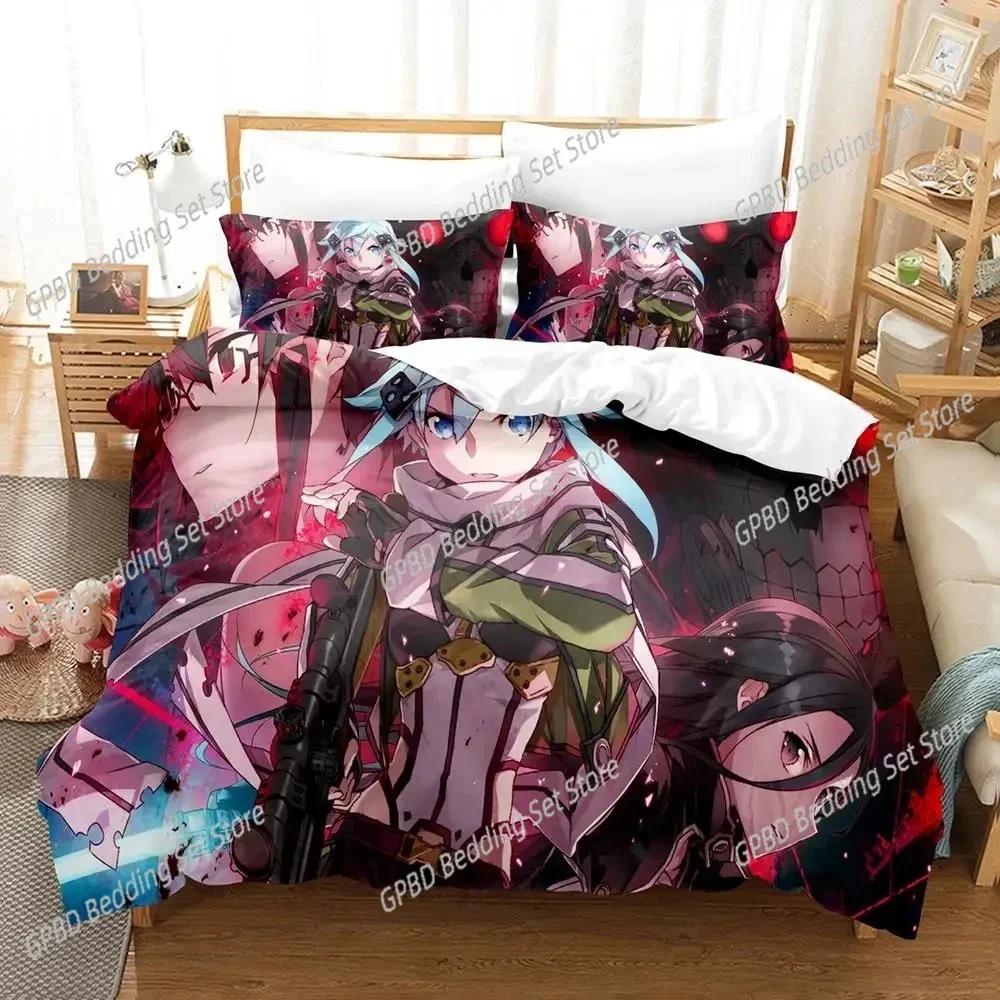 Comforter Anime Asada Shino Sword Art Online Bedding Set Bedroom Soft Modern S Comefortable