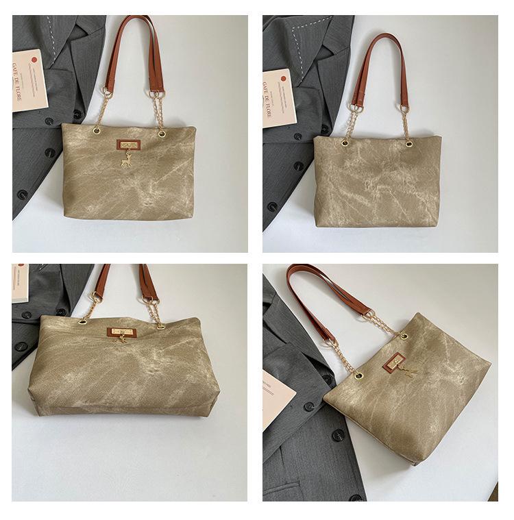 Versatile Single-Shoulder Tote: Stylish, Trendy, Large-Capacity Light-Colored Commuter Bag