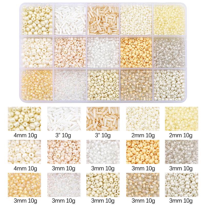 8/10/12/15 Grid Box: Seed Beads, Sequins, Imitation Pearls for DIY Necklaces & Phone Chains