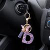 Purple Series Keychain Pendant Sequins Star Initial Letter Key Chain