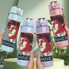 1PC Red Faded Sinner Female Portrait Print 750ml Colorful Plastic Sports Water Bottle Leakproof Pop Up Lid with Straw for Outdoor Work Home Use