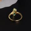 Light Luxury and elegant Ring 18K Yellow gold over S925 Created emerald Nano jewelry for Women's Birthday and party Gifts