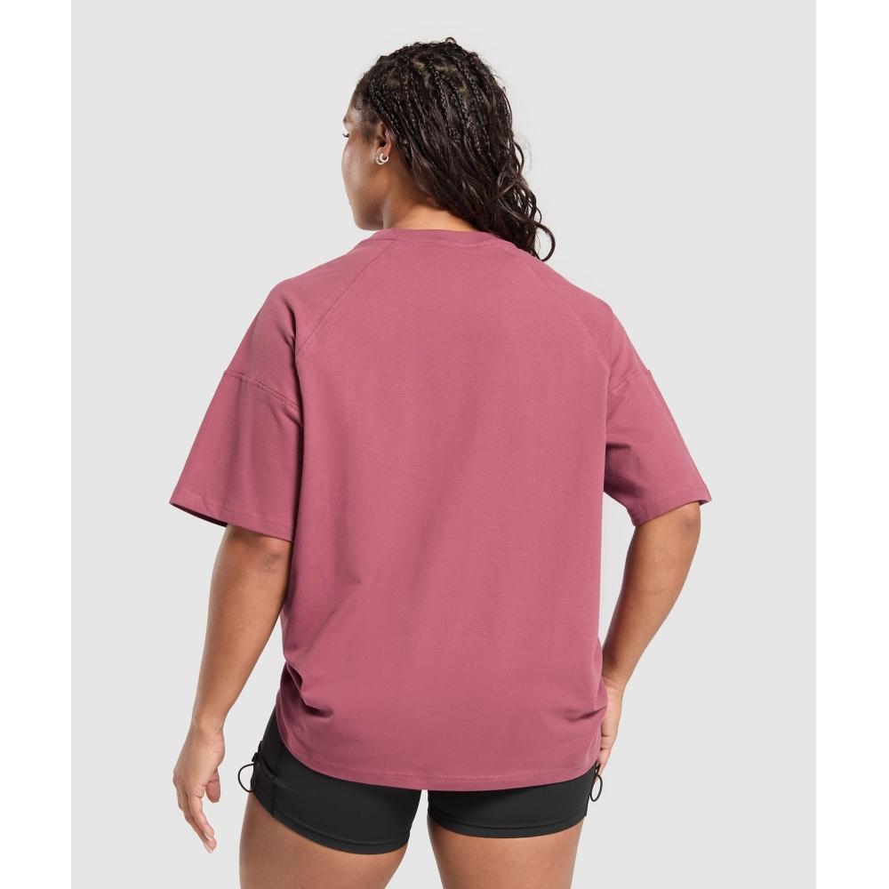 Gymshark Legacy Logo Oversized T shirT Washed Berry Pink B3c2k Kcps