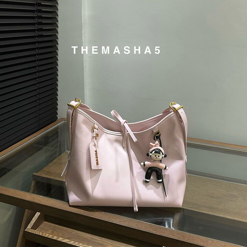 

Martha Fancy Niche Style Leather One-Shoulder Tote Bag 2025 Summer New Arrival Easiest for Match Soft Leather Large-Capacity Crossbody Bag Cream Powder Large