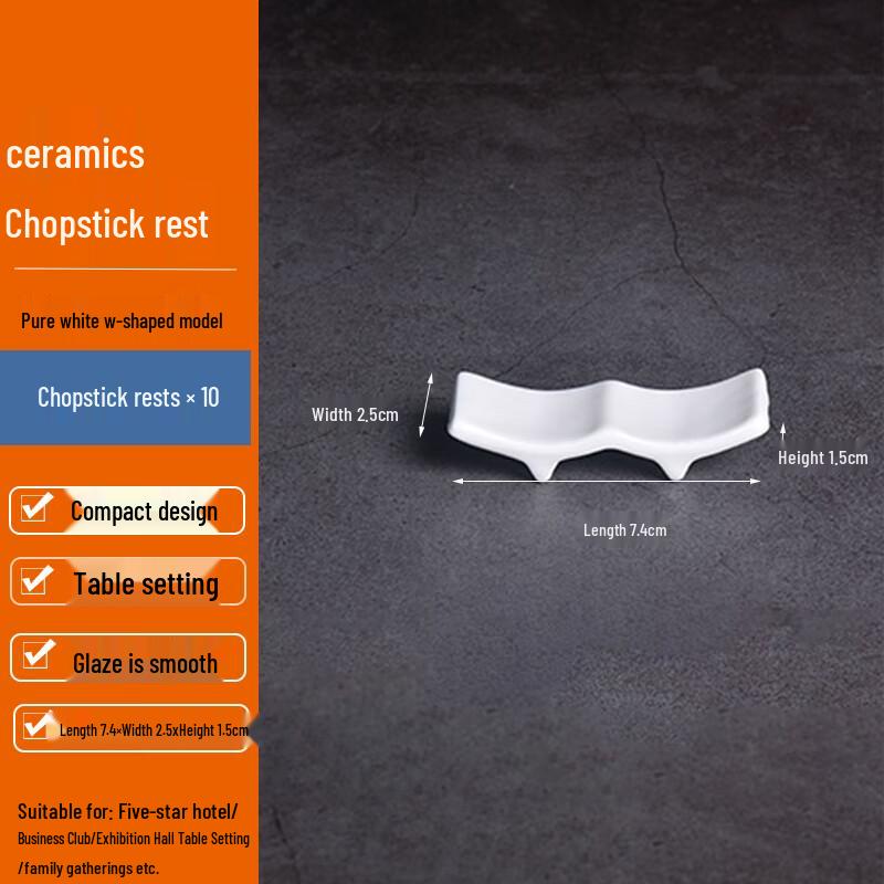 Homeglen Ceramic Chopstick & Spoon Rests (10-pack)