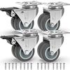 Gbl - 4 Casters for Furniture 400kg + 16 Screws, 50mm Swivel Casters with Brake and Without Brake, Industrial Plate Wheels Tra