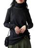 Antiqua Turtleneck Rib Long Sleeve F 05 Sumikuro Women's Top, T-Shirt, AMA-00004