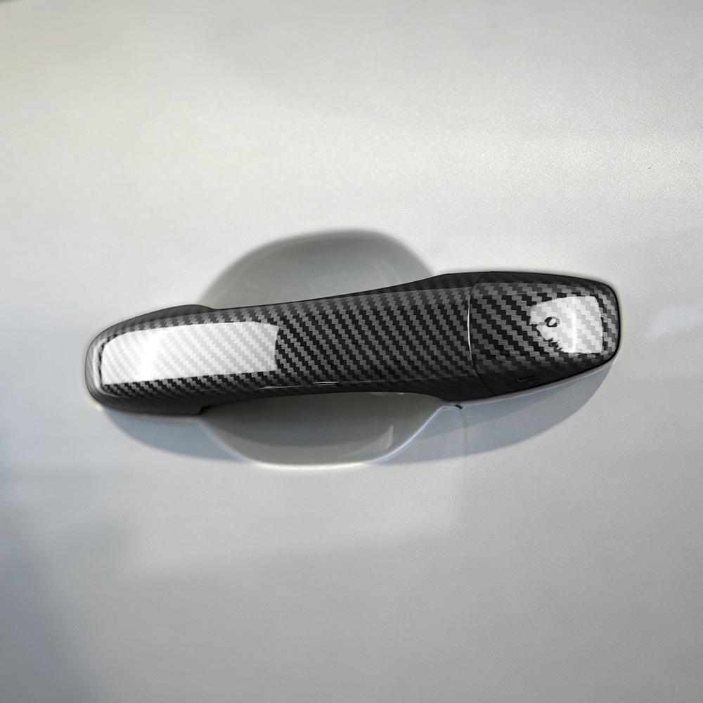 Car Exterior Door Handle Cover Trim Gloss Black Carbon Fiber LHD RHD For Renault Captur 2020-2026 Car Outer Styling ABS Trim