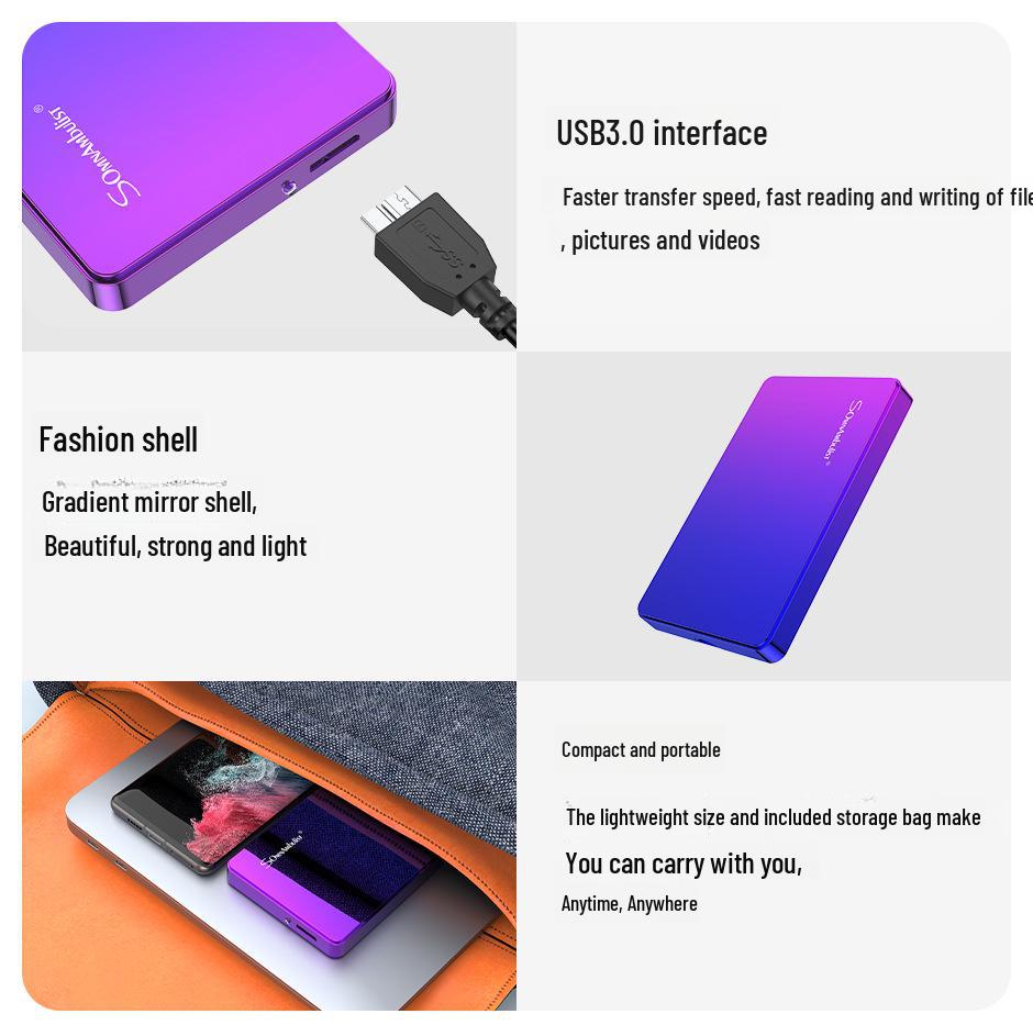 High-Speed USB3.0 Mobile Hard Disk - 320GB/500GB/1TB/2TB