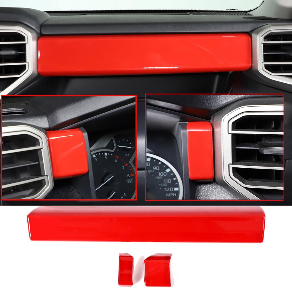 LHD Red Interior Dashboard Cover Strip Trim For Toyota Tundra 2024