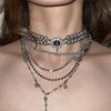 Stars Pendant Multi-Layer Pearls Necklace Multilayer Stacked Cross Sweater Chain  Daily Wear