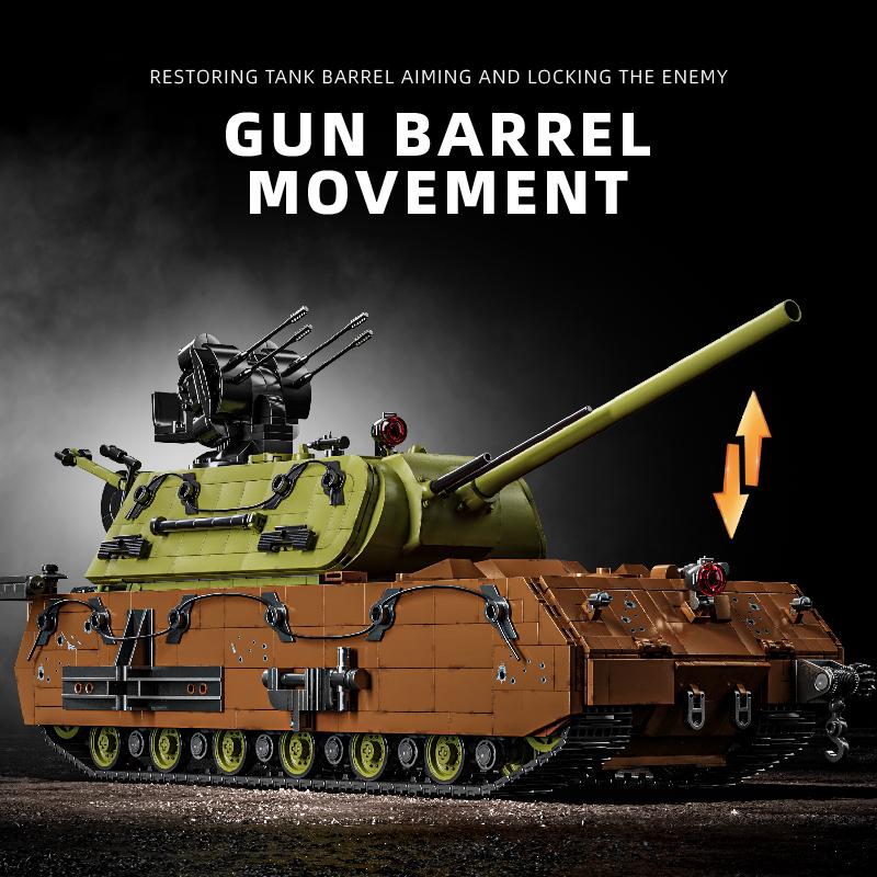 1:28 Armored Vehicle Panzer VIII Maus Tanks Building Toys War Military MOC Building Blocks Sets Adult Holiday Gifts 3300+Pcs